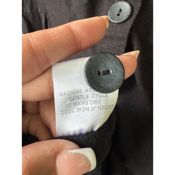 Terra SJ Apparel Linen Cotton Blend Ruffle Collar Button Down Swing Shirt M - Picture 8 of 8